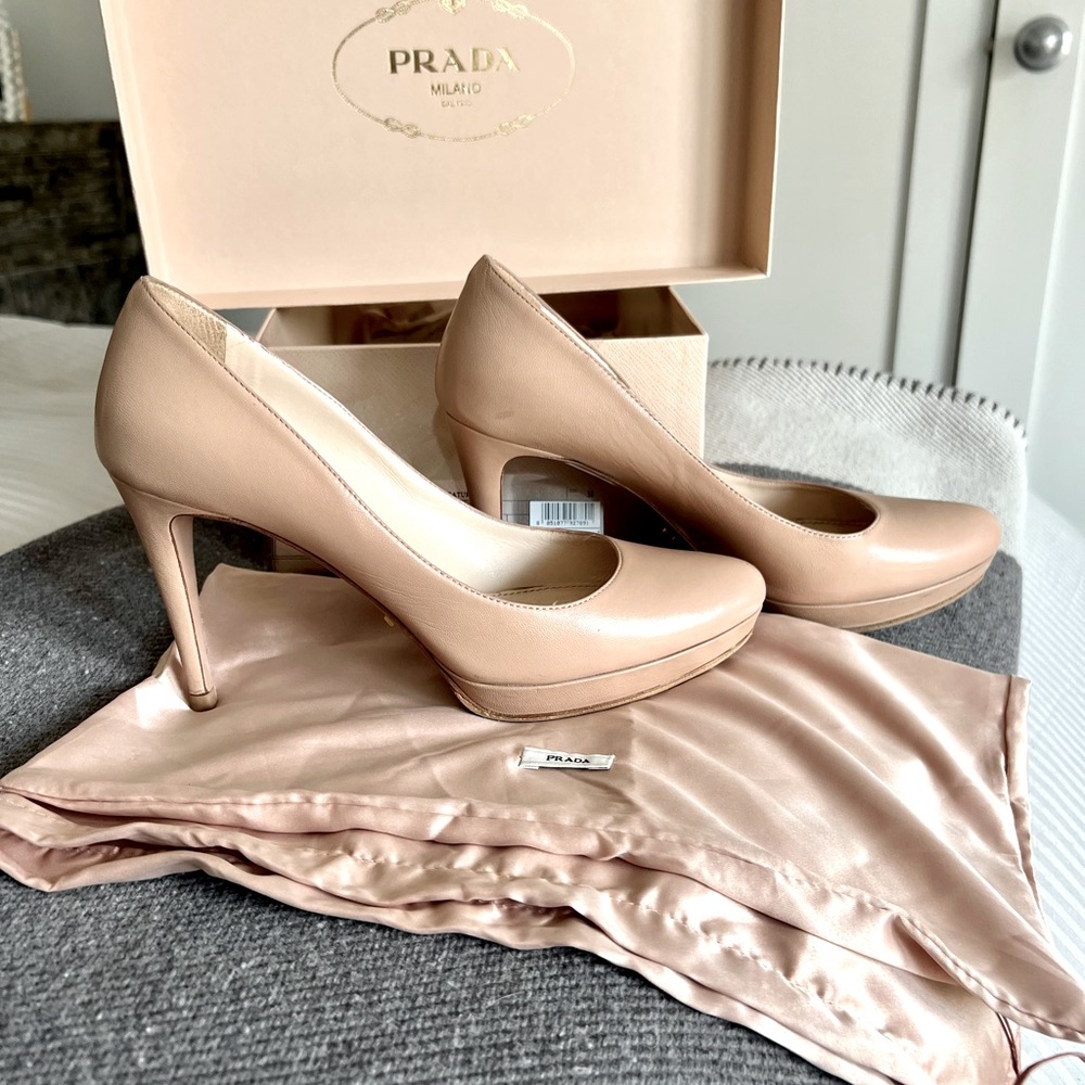 Prada heels. Beautiful nude Prada heels. Only worn a handful of times.